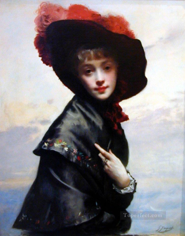 La Coquette lady portrait Gustave Jean Jacquet Oil Paintings